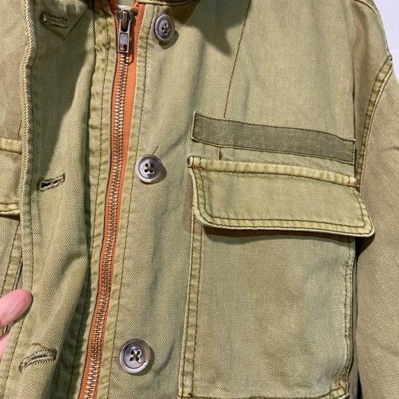 Free People Women's Seize the Day Military Jacket MEDIUM Army Oversized Boho NEW - Picture 10 of 13